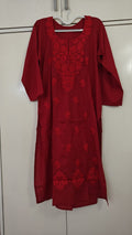 Red Chikankari Kurta, red