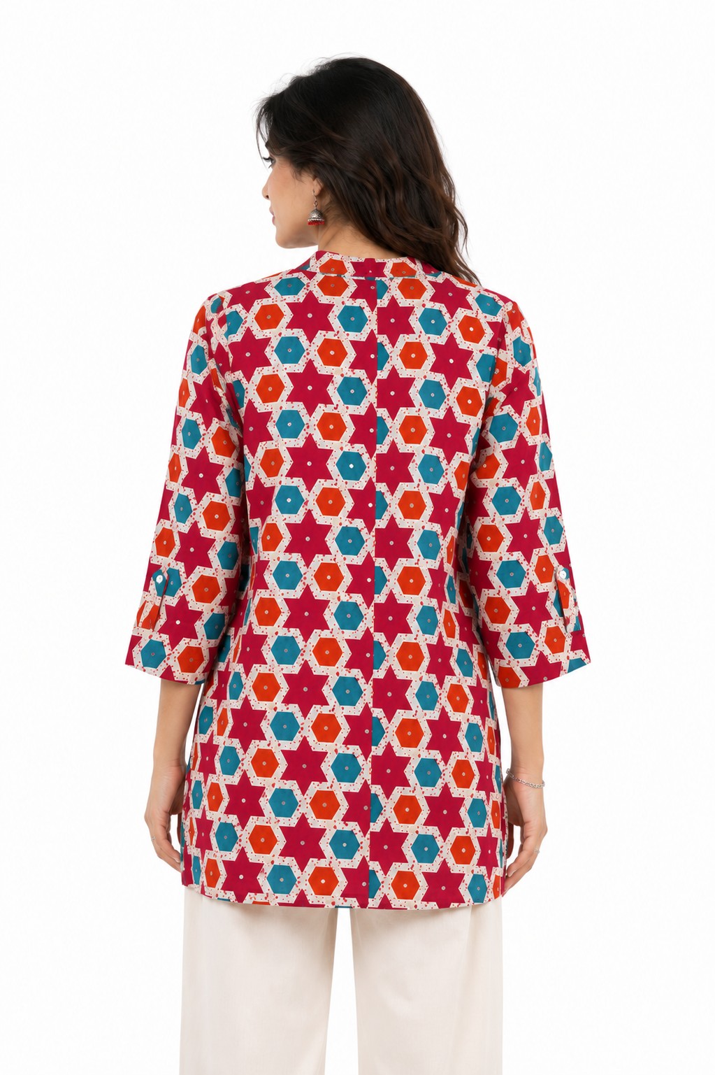 Red Multicolour Print Top - view 2