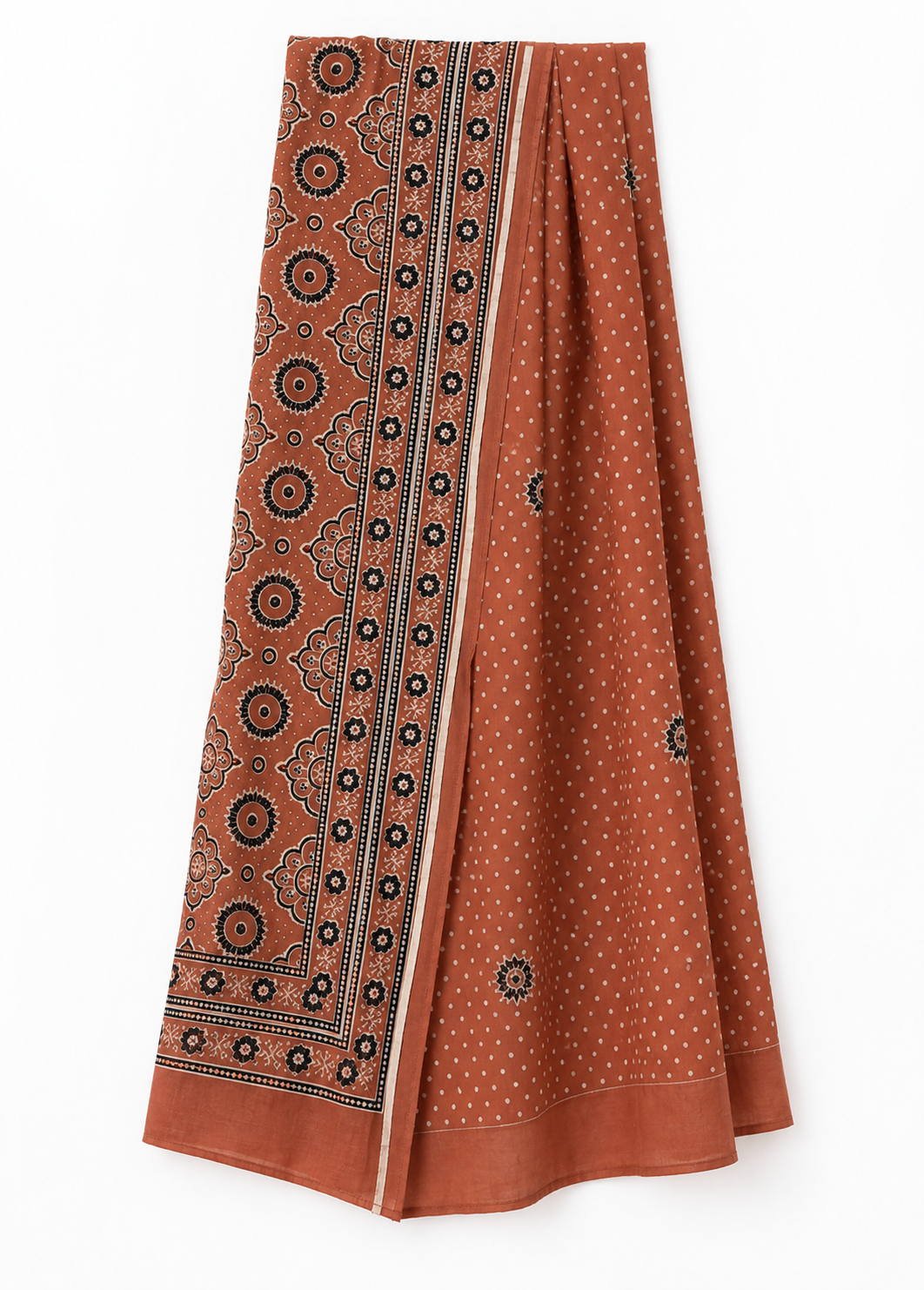 Rust Ajrakh Print Kurta Set - view 3