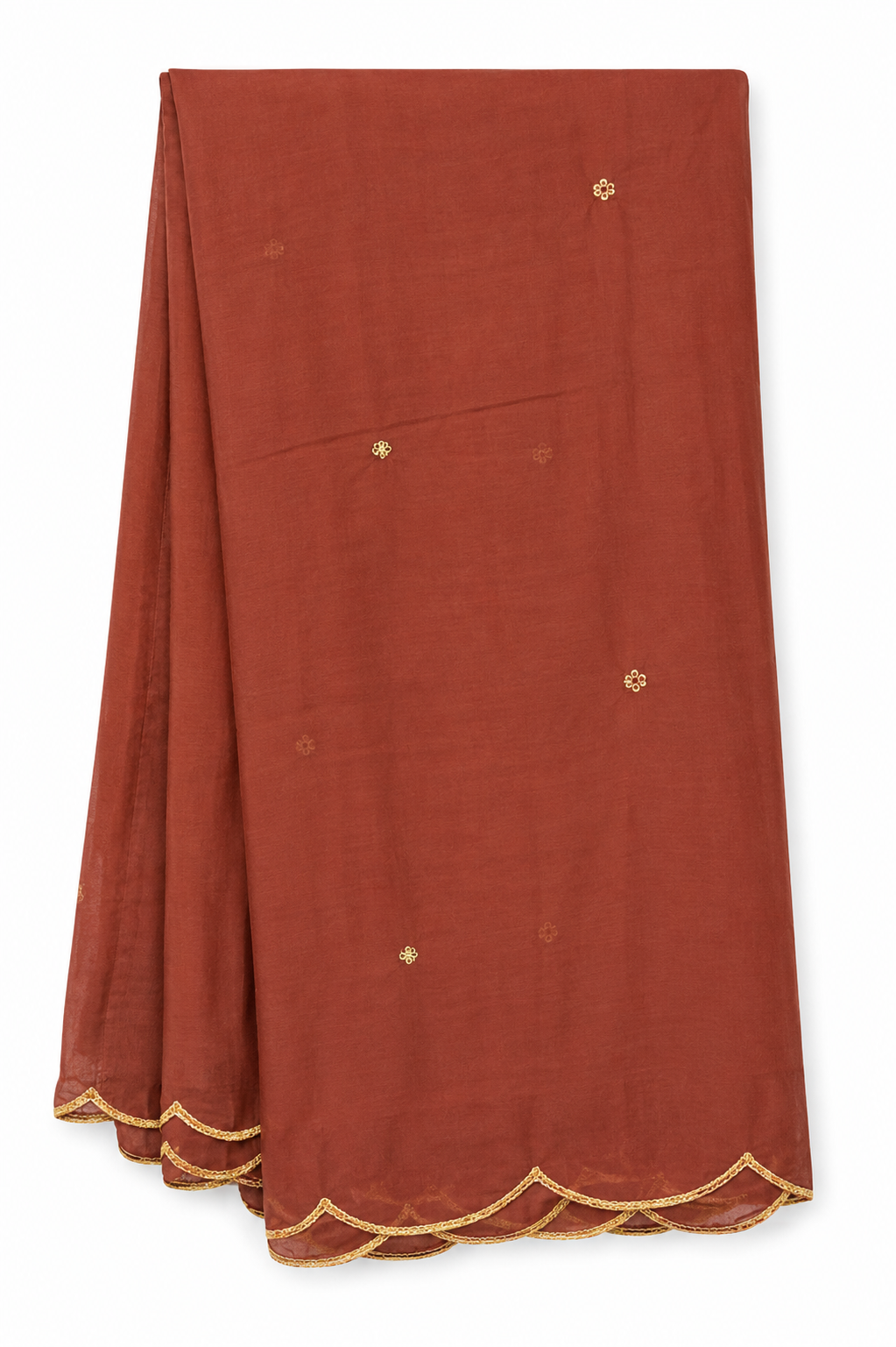 Rust Orange Embroidered Kurta Set - view 3