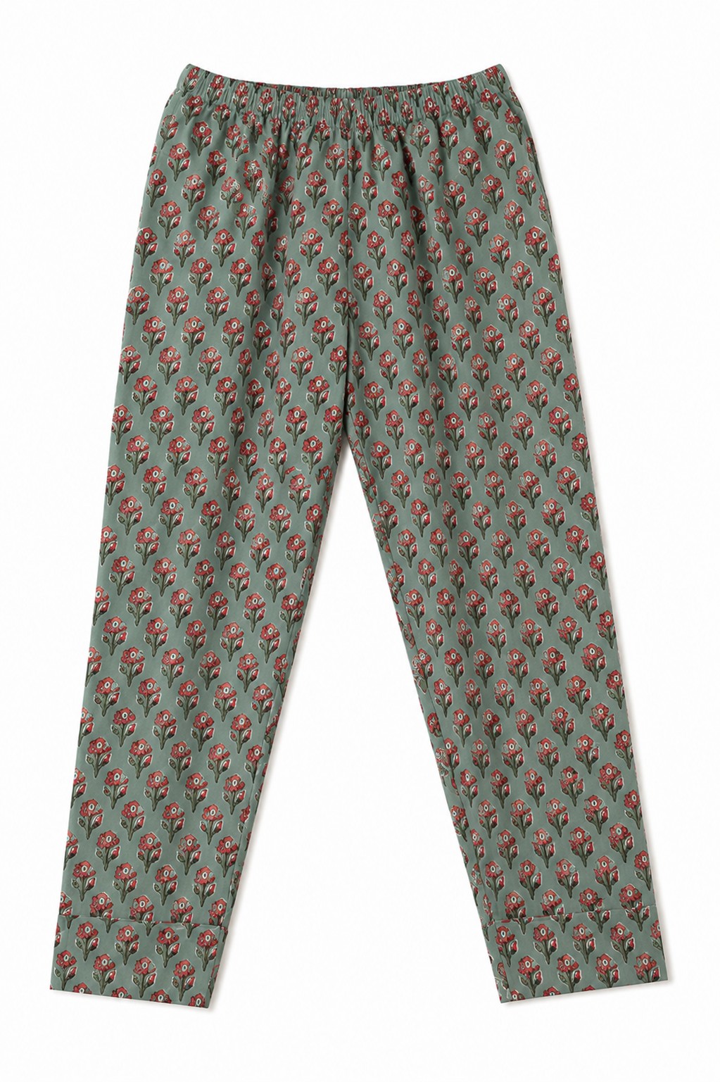 Sage Floral Print Gathered Kurta Set - view 2