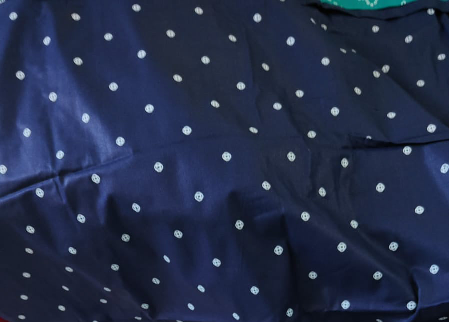 Teal Bandhani-Print Dress Material Set, teal - view 2