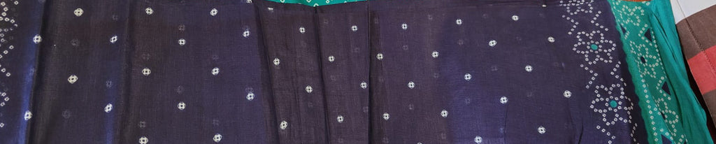 Teal Bandhani-Print Dress Material Set, teal - view 4
