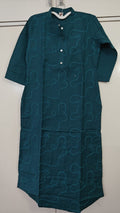 Teal Tonal Embroidered Kurta, teal