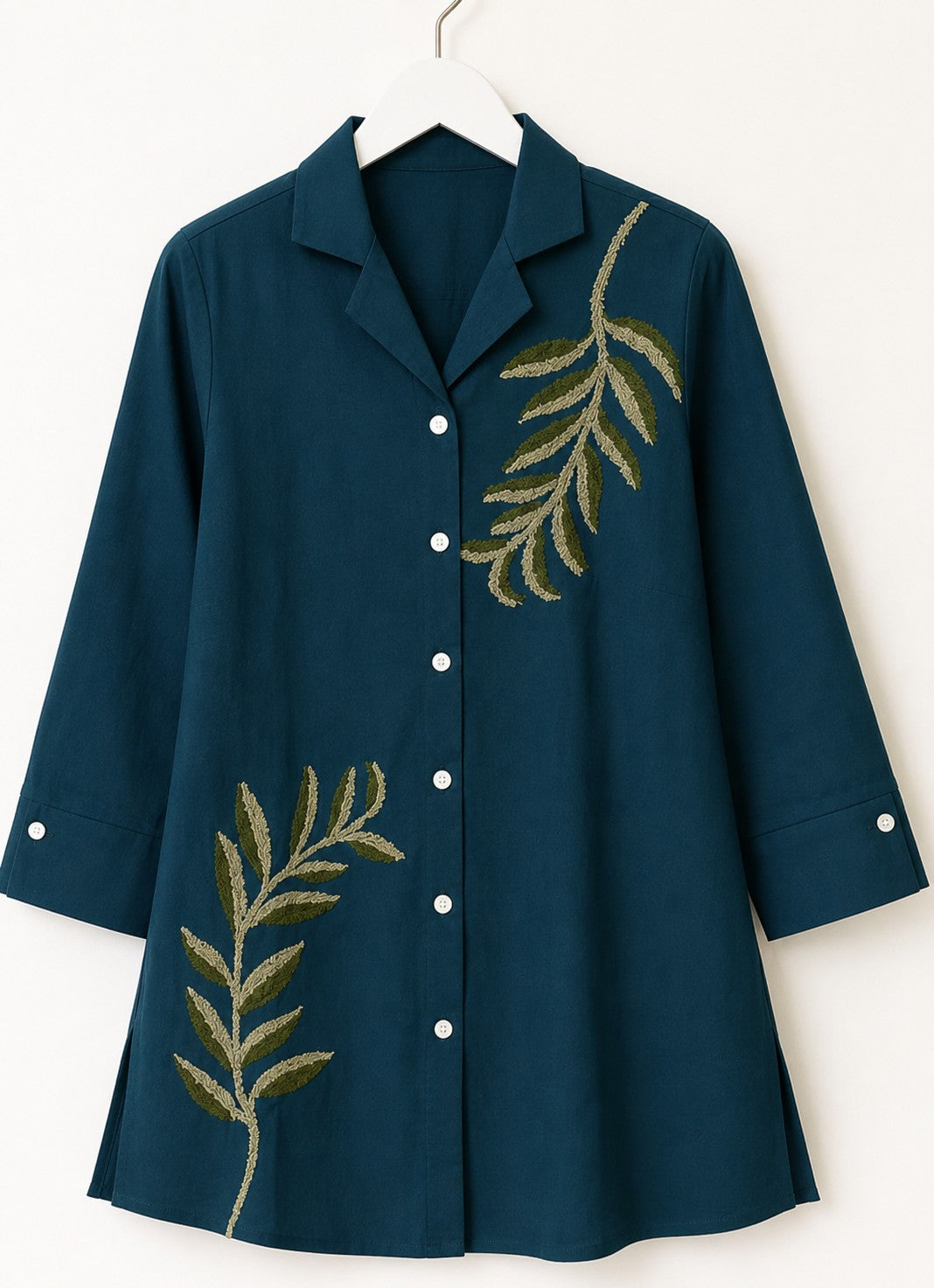 Teal Vine Embroidered Kurta Set