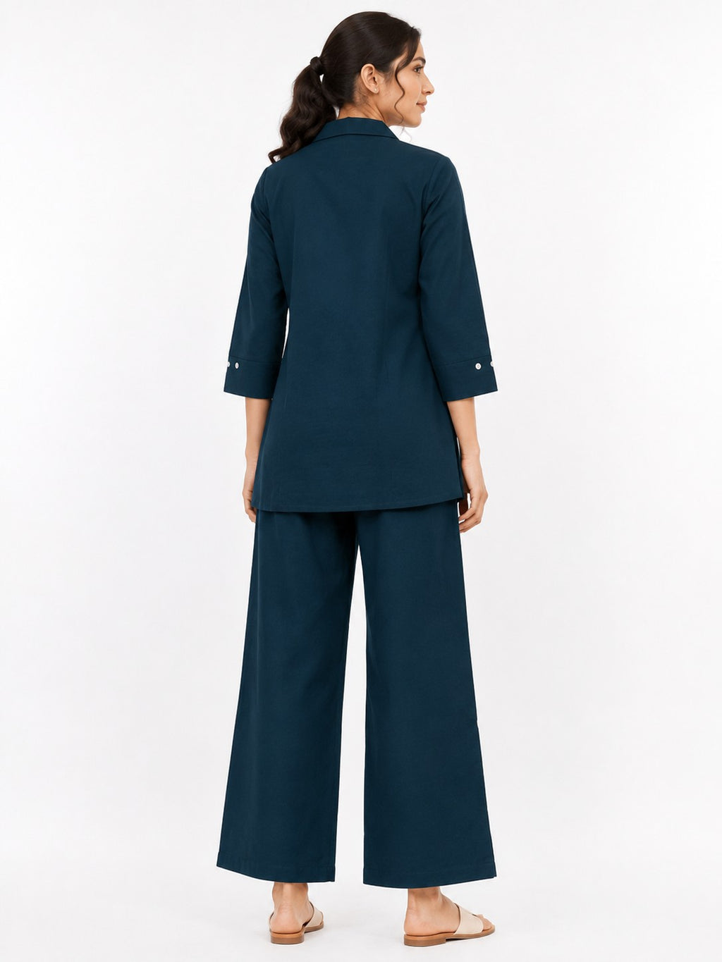 Teal Vine Embroidered Kurta Set - view 3
