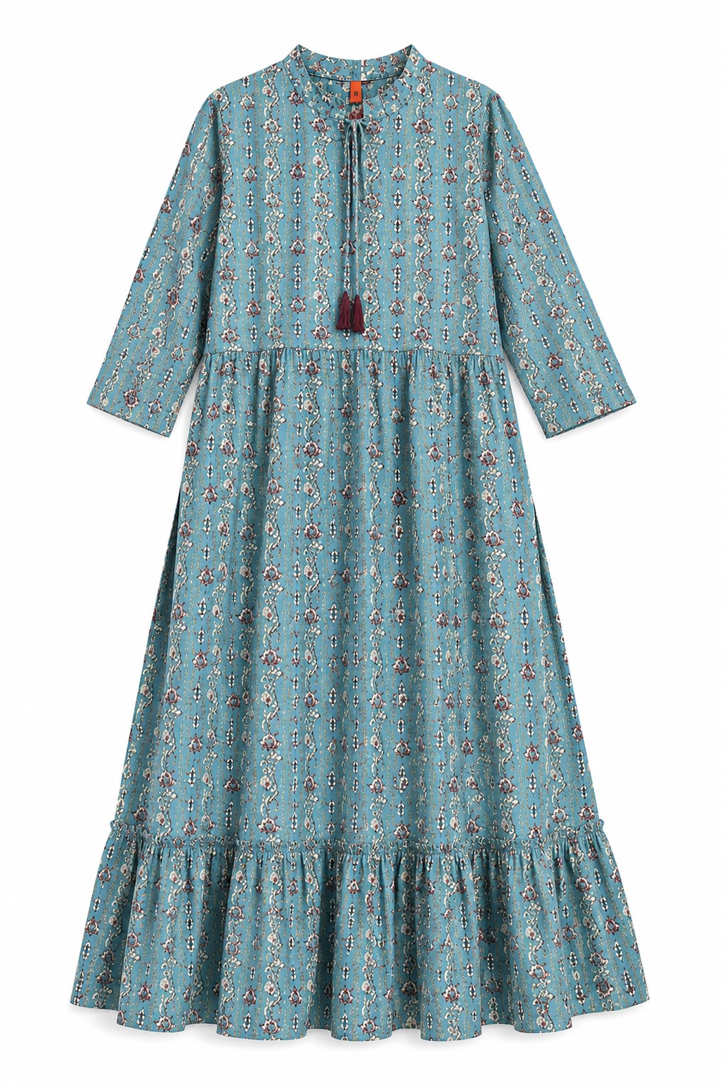 Turquoise Tiered Long Kurta