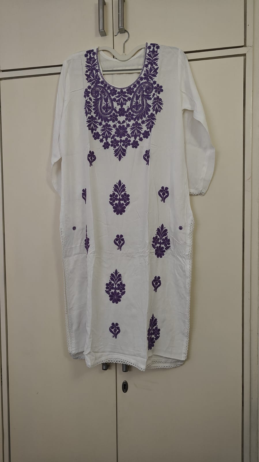 White Chikankari Kurta, white