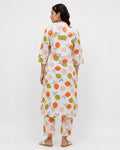 White Fruit Print Kurta Set