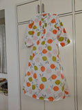White Fruit Print Kurta Set, rust