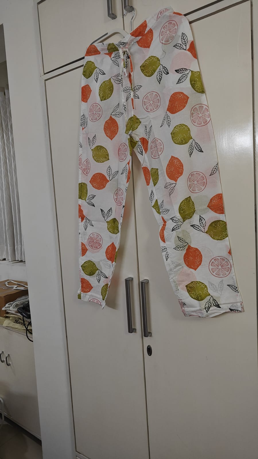 White Fruit Print Kurta Set, rust - view 2