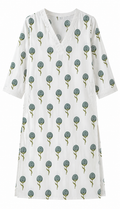 White Green Booti Print Kurta, white