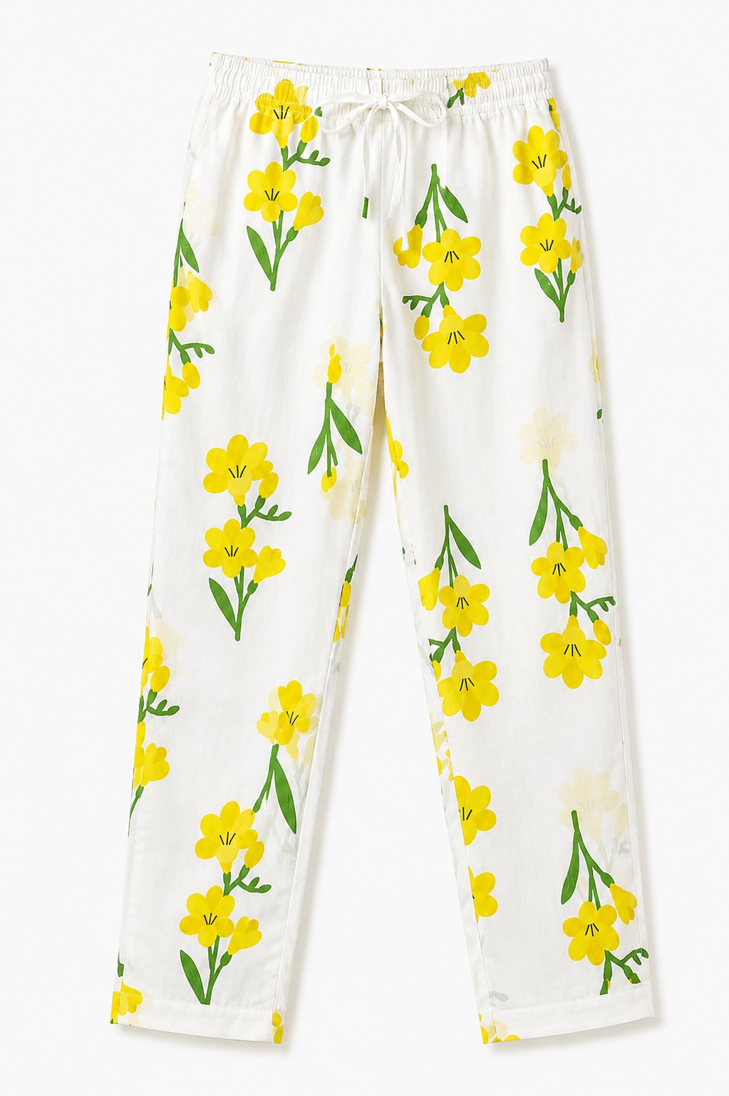 White & Yellow Daisy Print Kurta Set - view 2