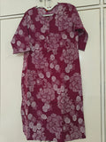Wine Tonal Floral Kurta, maroon