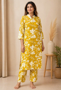 Yellow Floral Print Co-ord Set, yellow